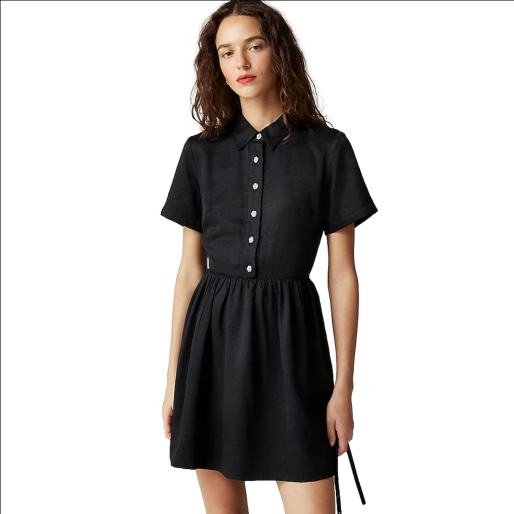 J Crew Collection shirtdress with jewel buttons CF624 NWT  Size 4